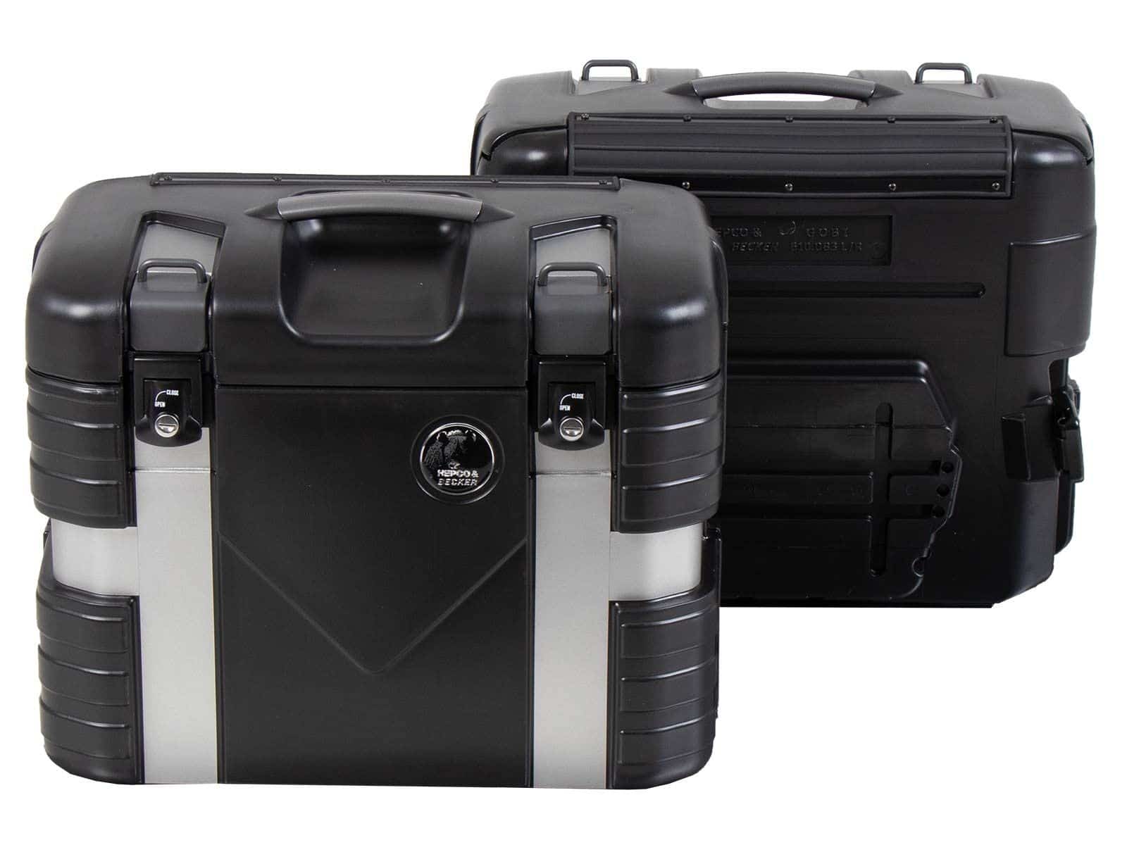 Juego de maletas laterales Gobi Black Edition incl. gancho portaequipajes Hepco & Becker