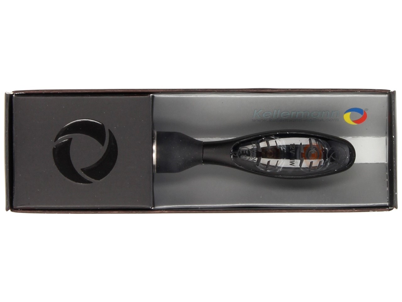 Indicador Kellermann, luz trasera y de freno, Micro 1000 DF Dark, acero, LED, HL/HR, 12 V, negro mate