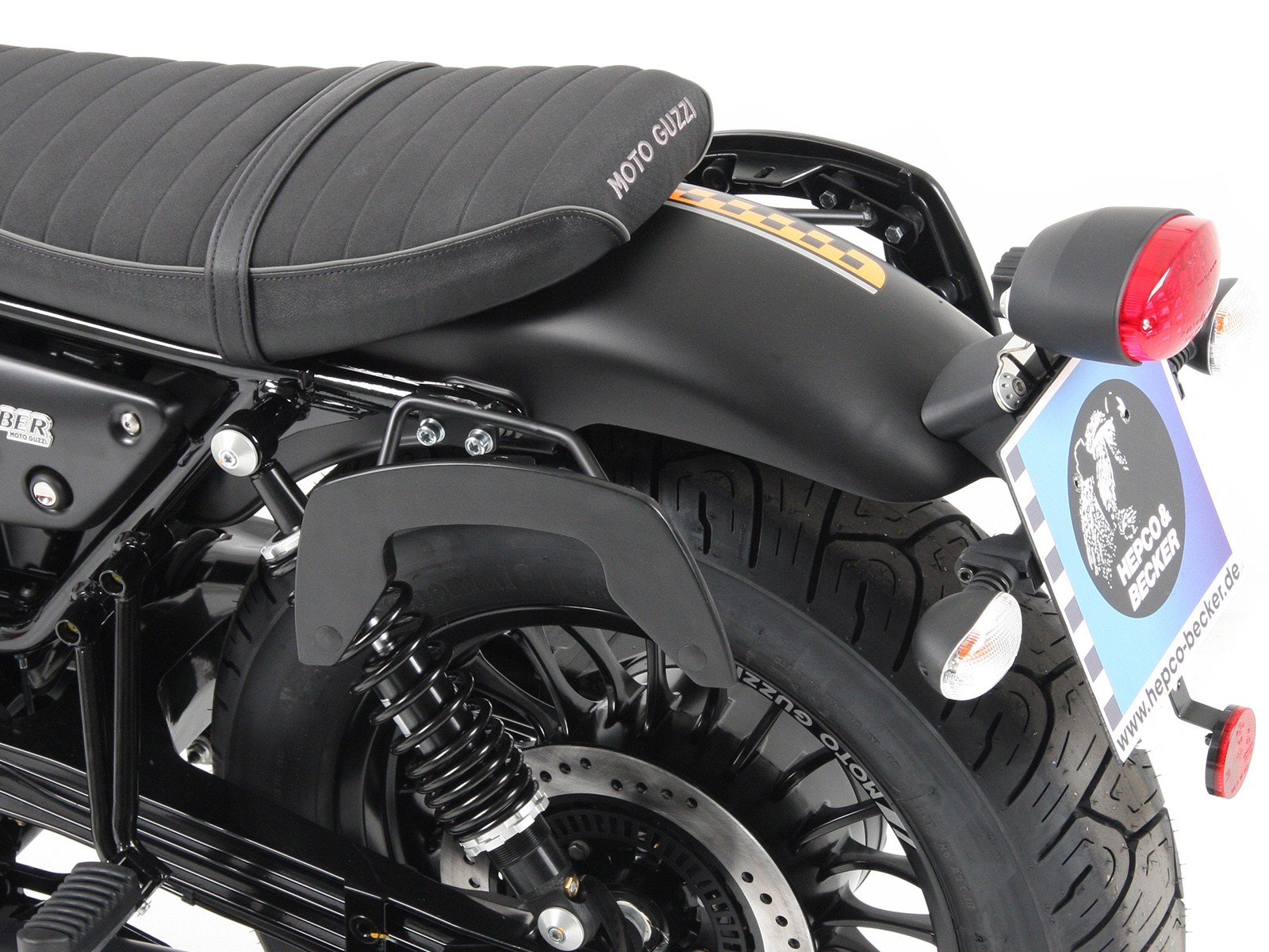 Soporte lateral C-Bow negro para V 9 Bobber (Bj.16-) Hepco & Becker