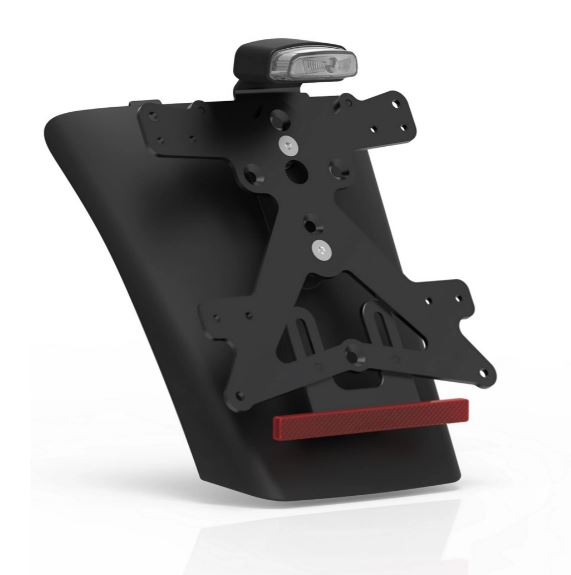 Porta matrícula luz trasera RIZOMA para Vespa GTS/GTS Super/GTV 125-300cc (`23-), negro