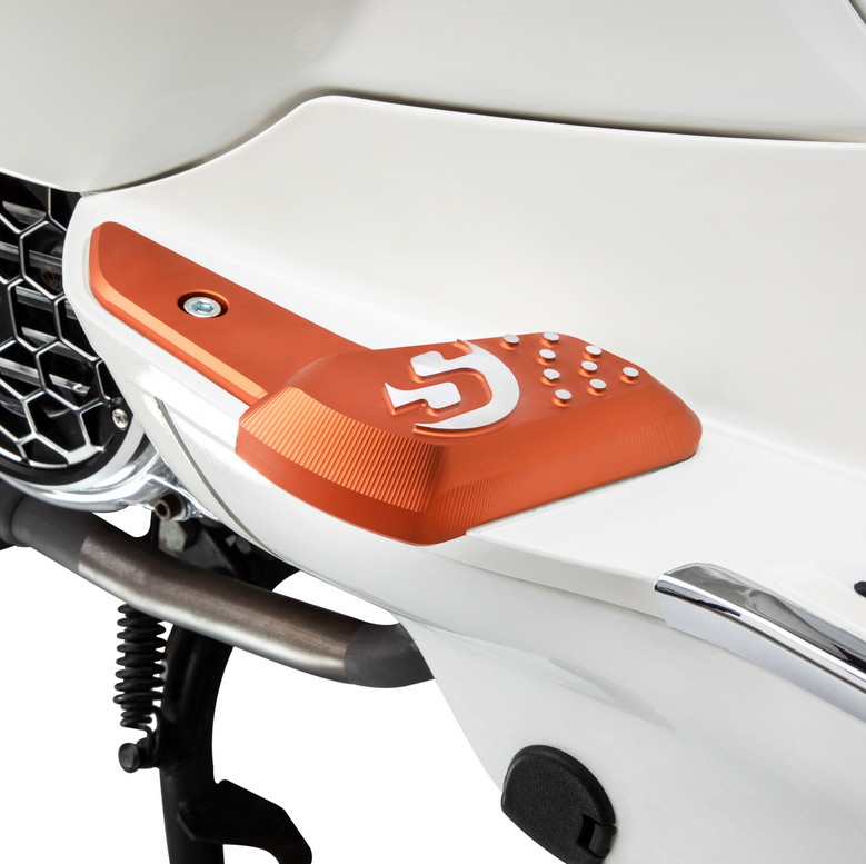Estriberas derecha e izquierda para Vespa Primavera /Sprint 50-150ccm 2T/4T AC, naranja mate