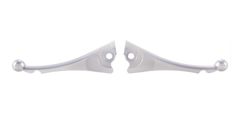 Juego de manetas de freno ZELIONI Shorty 3D para Vespa, derecha e izquierda, anodizado plata