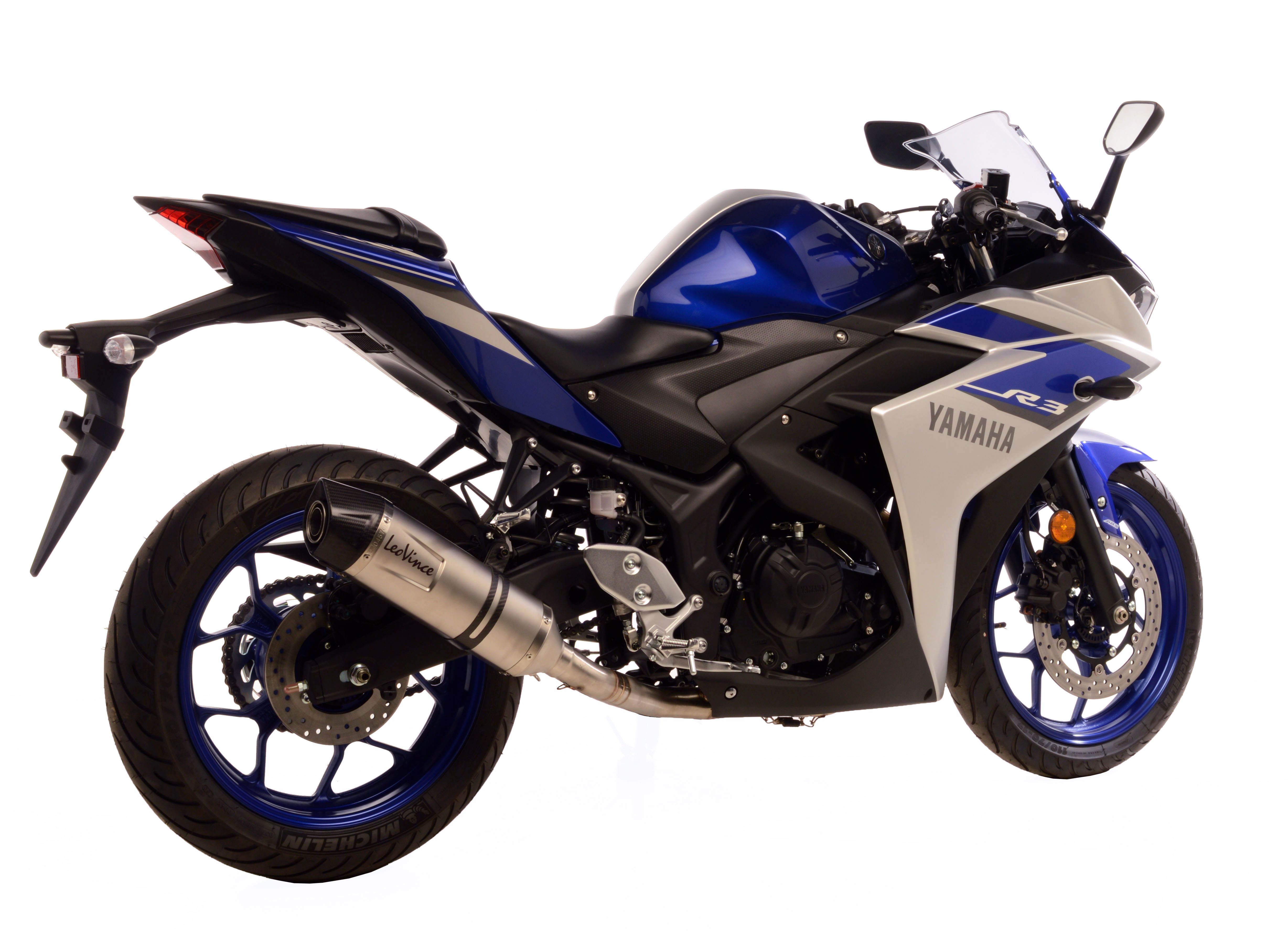 Sistema de escape LeoVince SBK LV One Evo 2, acero inoxidable, sistema completo para Yamaha MT-03 / YZF-R3