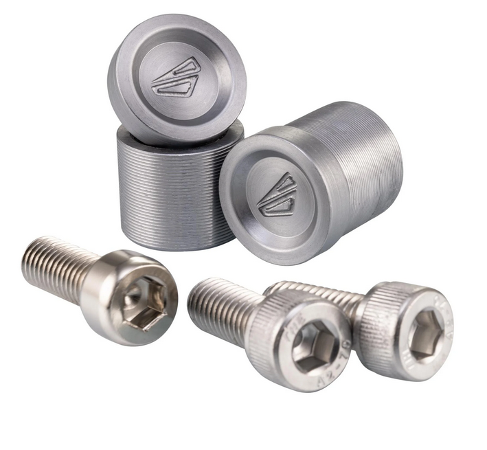 Tapa del orificio del espejo izquierda y derecha FABRICA para Vespa, anodizado gris