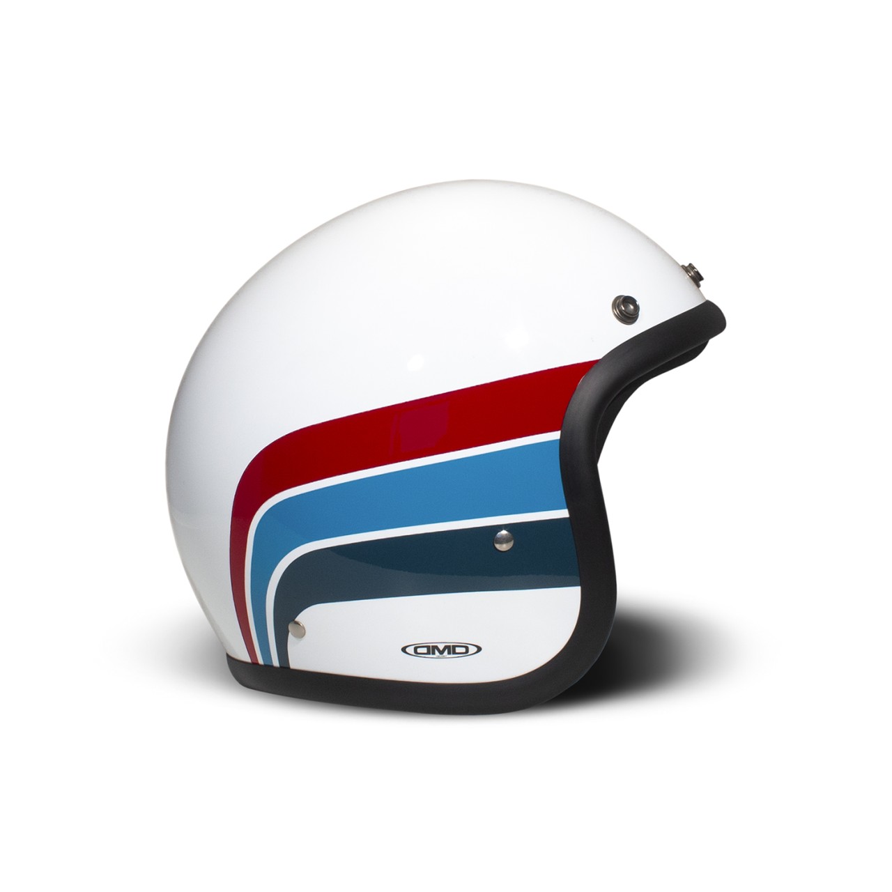 Casco DMD jet retro, blanco, brillante, Artemis, fibra de vidrio, ECE 22.06