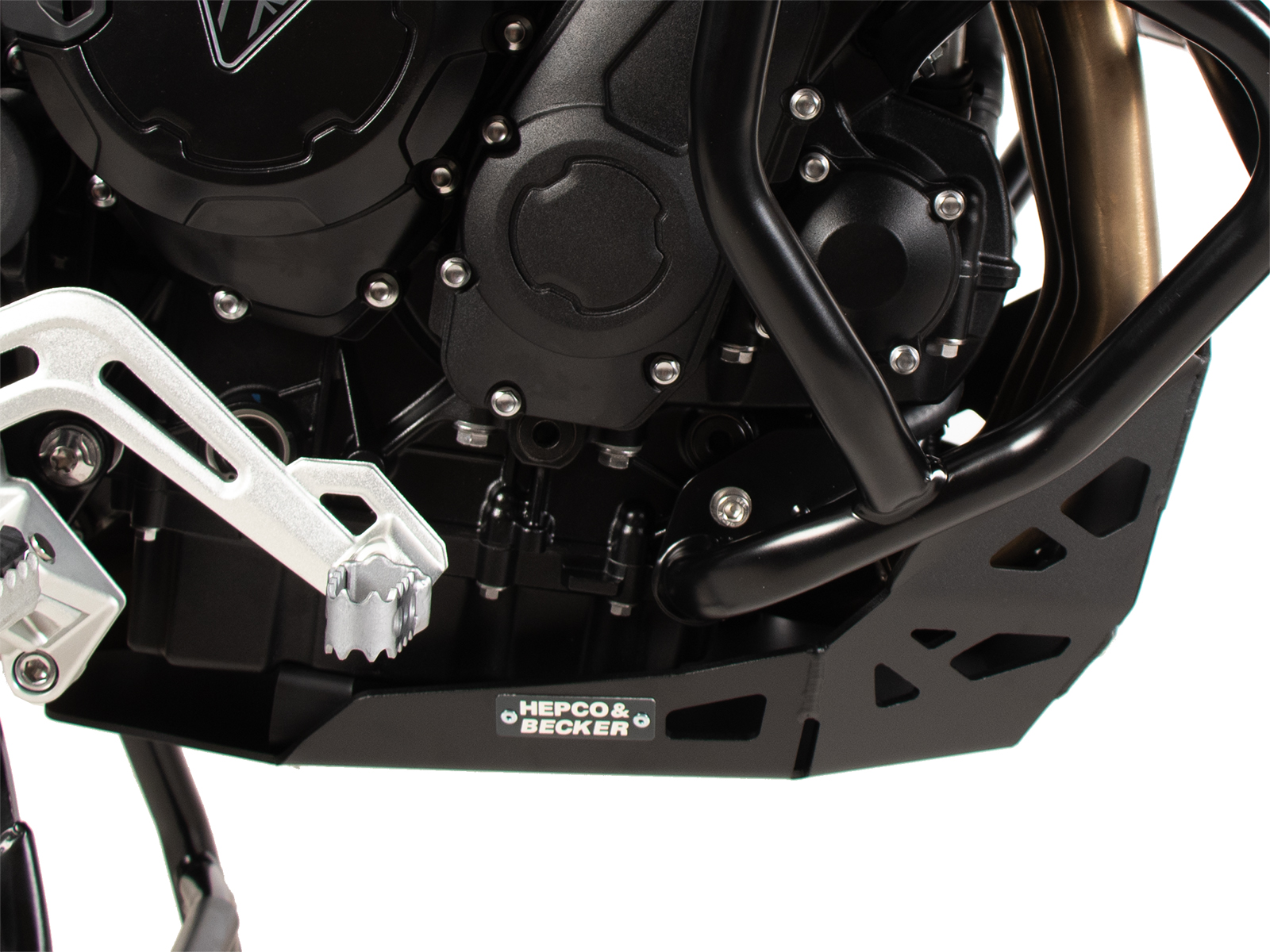 Placa de protección del motor negra para Triumph Tiger 900 Rally Pro (24-) Hepco & Becker