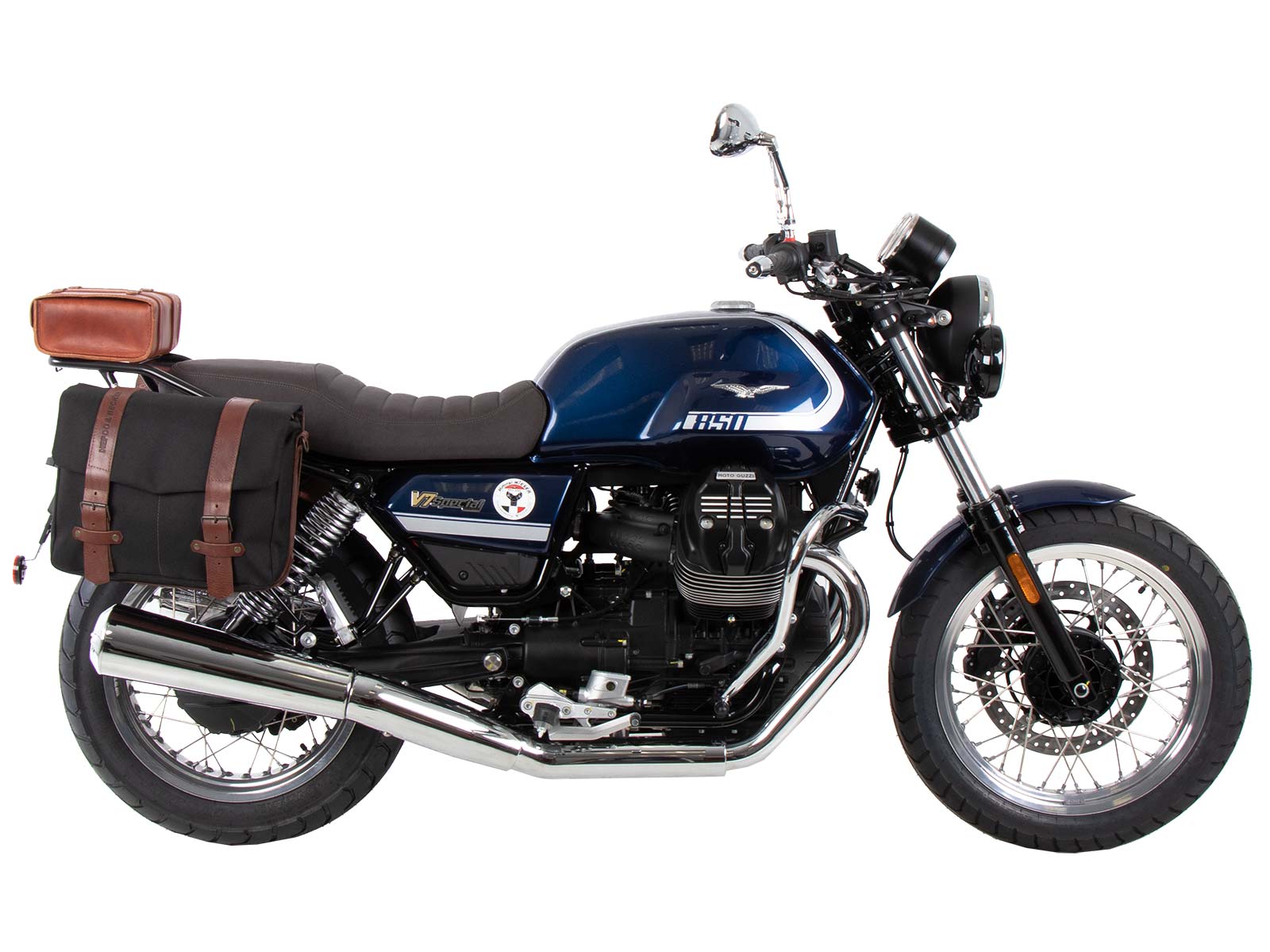 Soporte lateral C-Bow negro para Moto Guzzi V7 850 Special/Stone/Centenario (21-24) Hepco & Becker