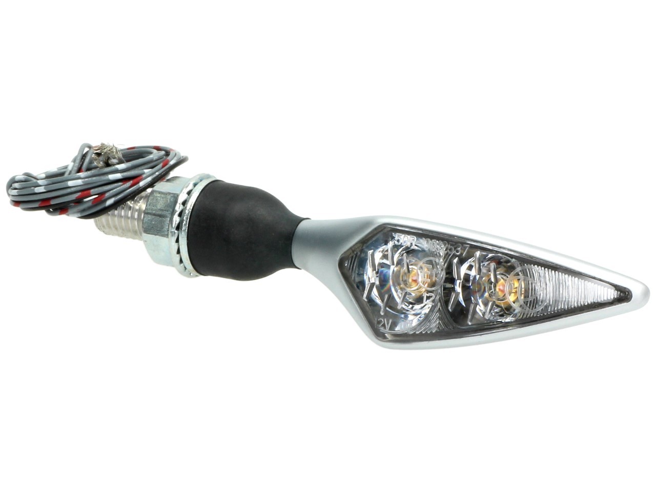 Indicador Kellermann, luz trasera y de freno, Rhombus DF, acero, LED, HR, 12 V, cromo mate, M8x20