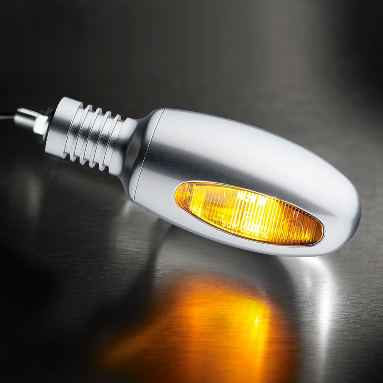 Indicador Kellermann, BL 1000 amarillo, aluminio, halógeno, VR/VL, 12 V, 21 W, acabado plateado satinado