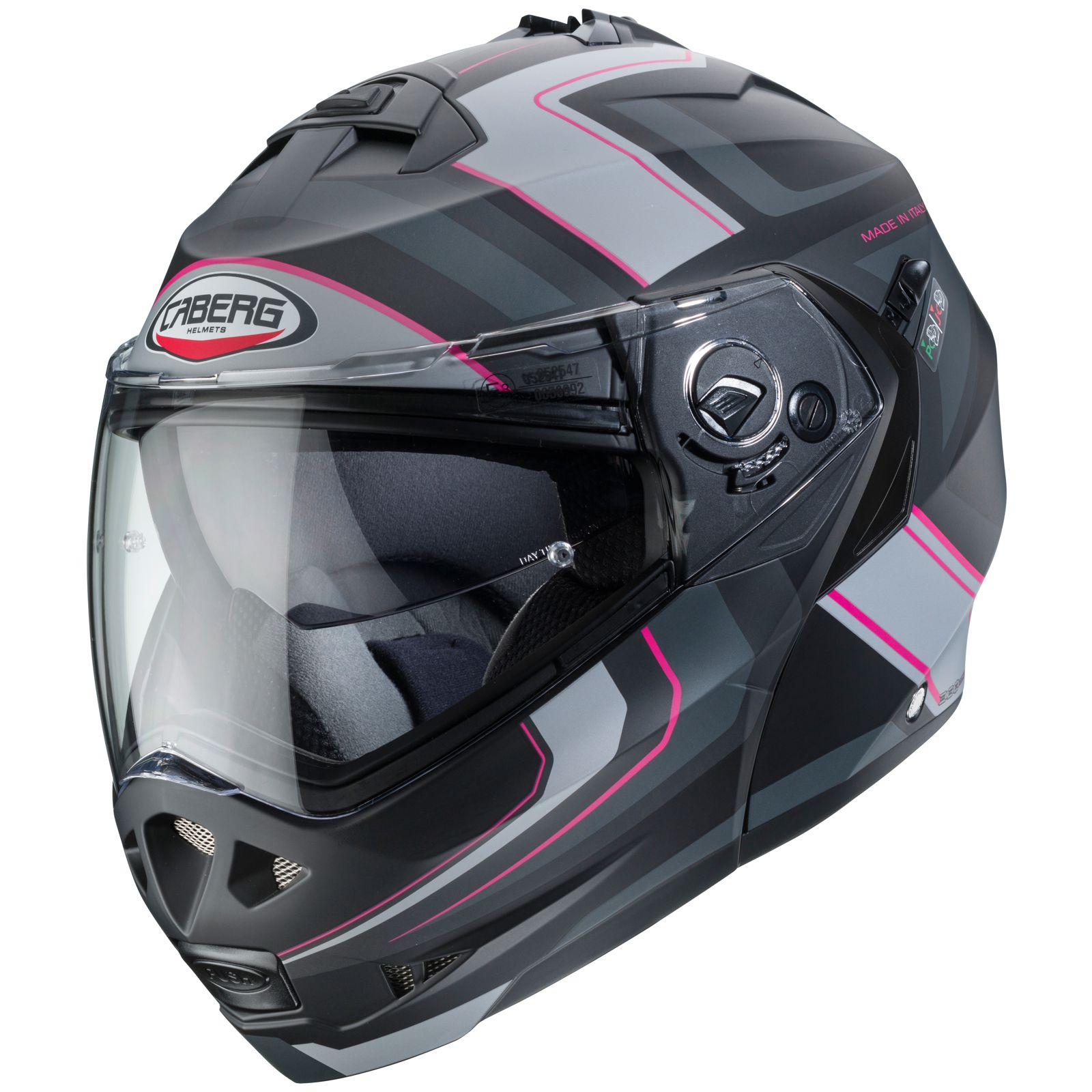 Casco Caberg Duke II Tour, negro mate/antracita fucsia