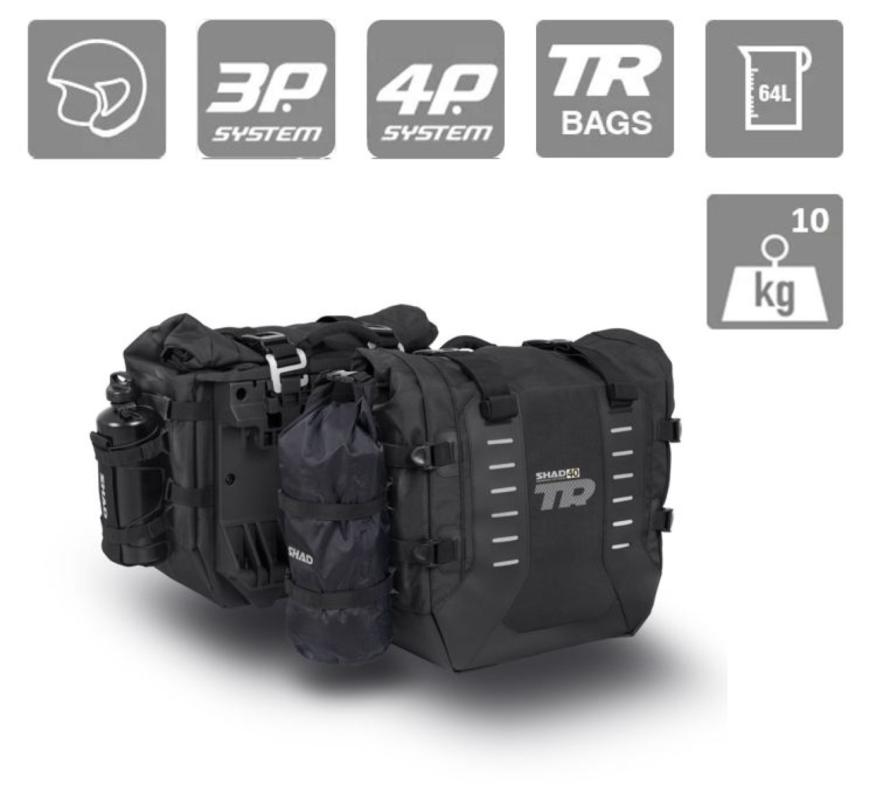 Juego de bolsas laterales Shad TR40, negras, 40 l