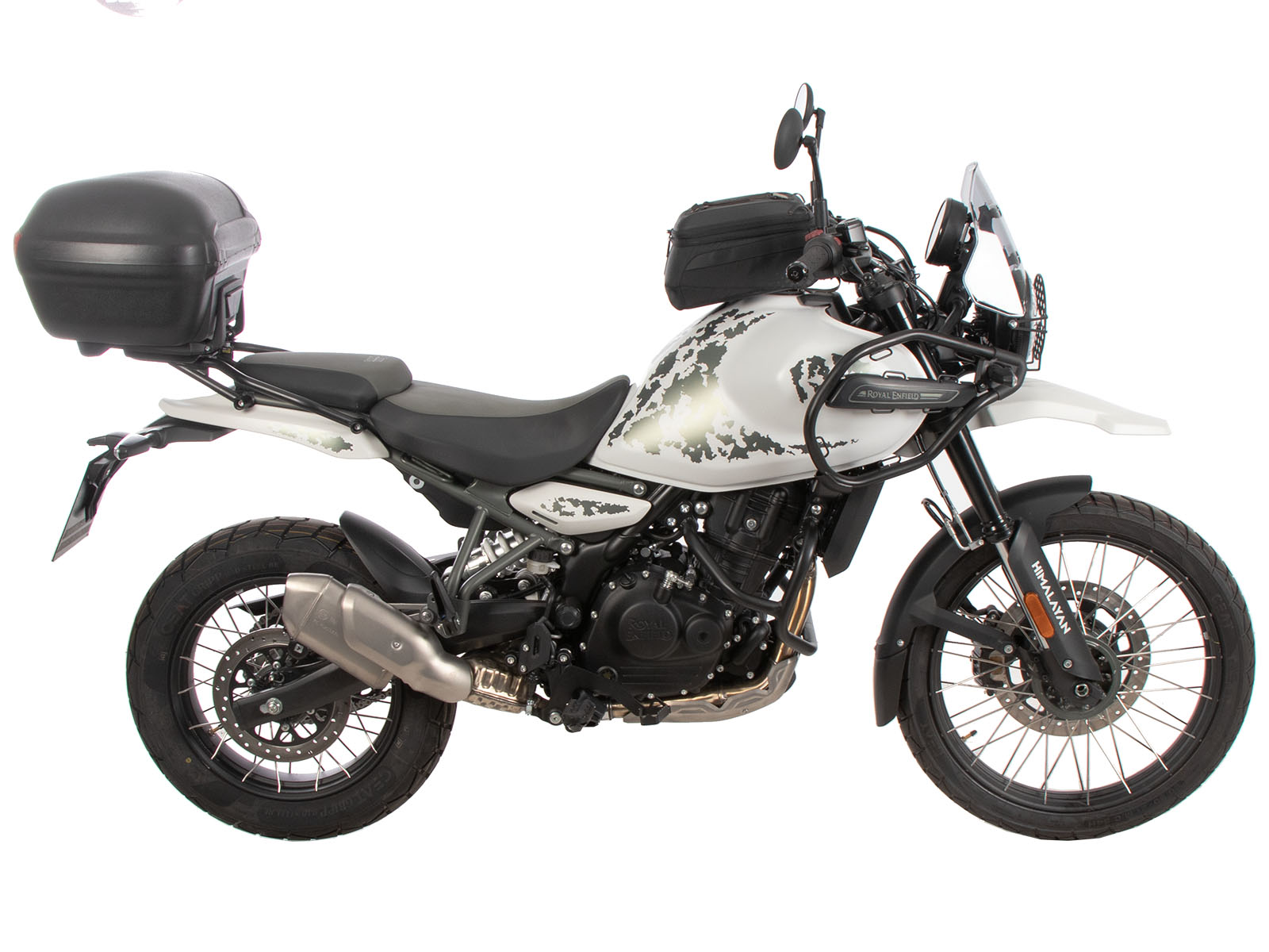 Portaequipajes Alurack top case negro sobre portaequipajes original para Royal Enfield Himalayan 450 (24-)