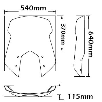 Parabrisas - altura 370 mm para BMW R 1200 ST (04-07), transparente