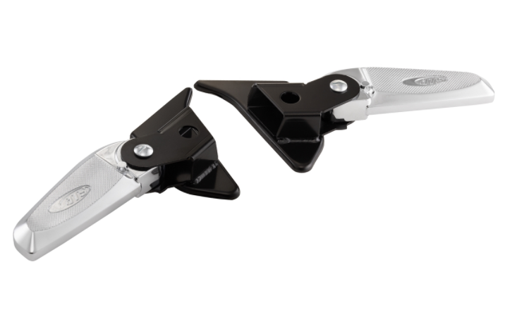 Reposapiés derecho e izquierdo para Vespa Primavera/​Sprint 50-150ccm 2T/​4T AC, negro/cromado