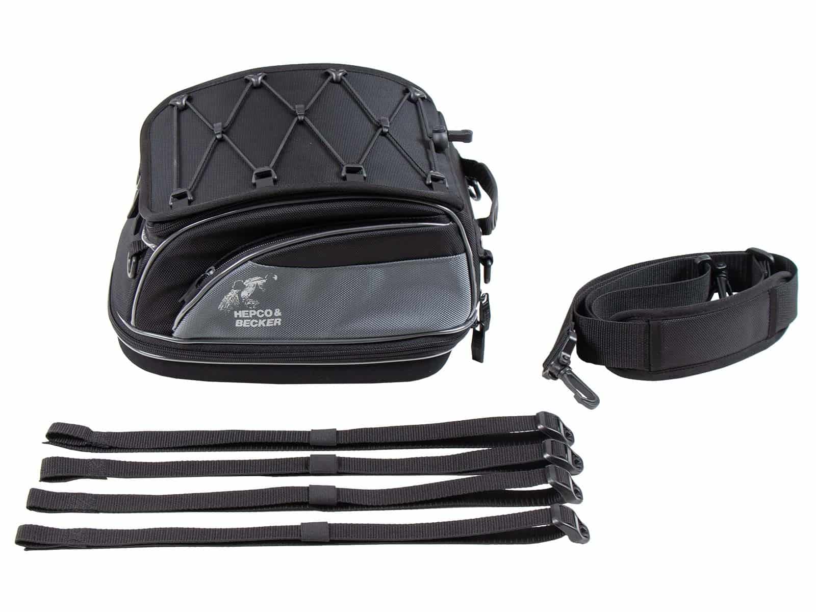 Bolsa trasera Street negra, fijación universal al cinturón, Hepco & Becker