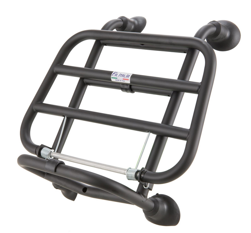 Portaequipajes delantero para Vespa Primavera /Sprint /Elettrica 50-150ccm, plegable, negro mate