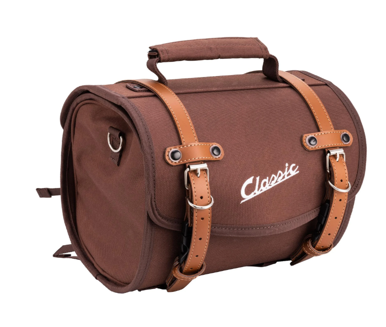 Bolsa "Classic" pequeña para Vespa, nailon, marrón tabaco
