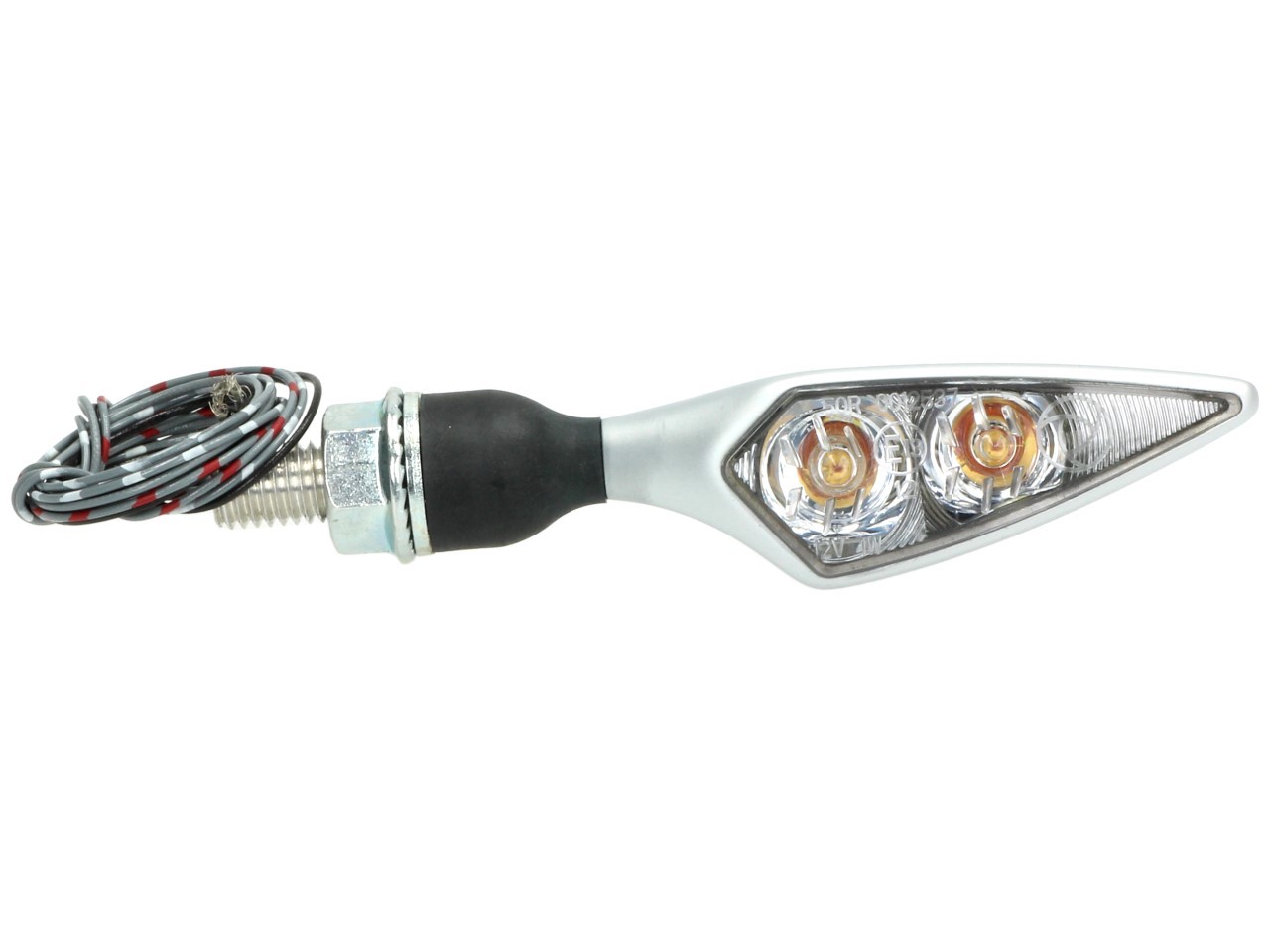 Indicador Kellermann, luz trasera y de freno, Rhombus DF, acero, LED, HR, 12 V, cromo mate, M8x20