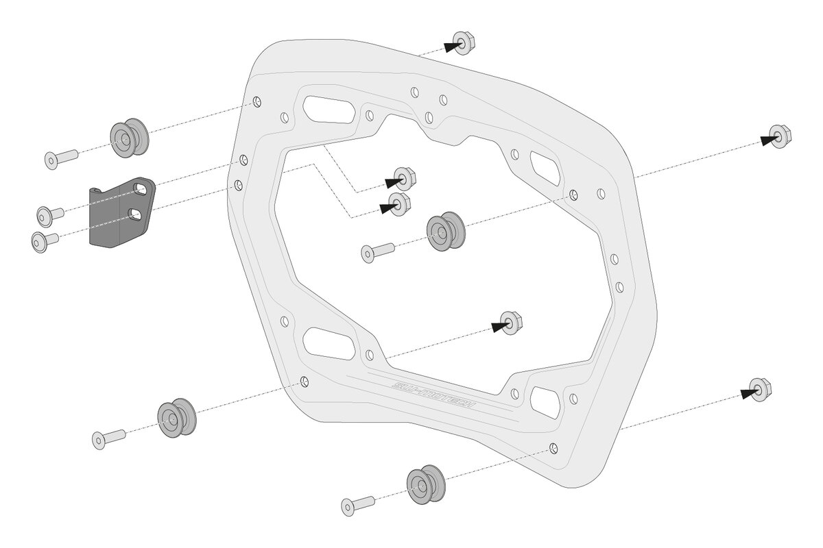 Kit adaptador SW-Motech para maletas laterales PRO para maletas laterales TRAX, NANUK