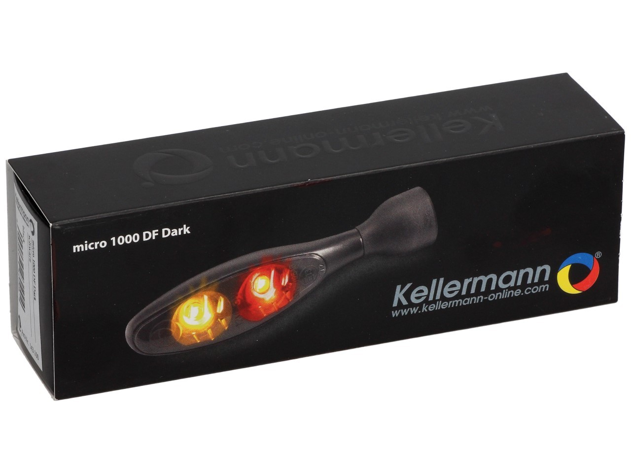 Indicador Kellermann, luz trasera y de freno, Micro 1000 DF Dark, acero, LED, HL/HR, 12 V, negro mate