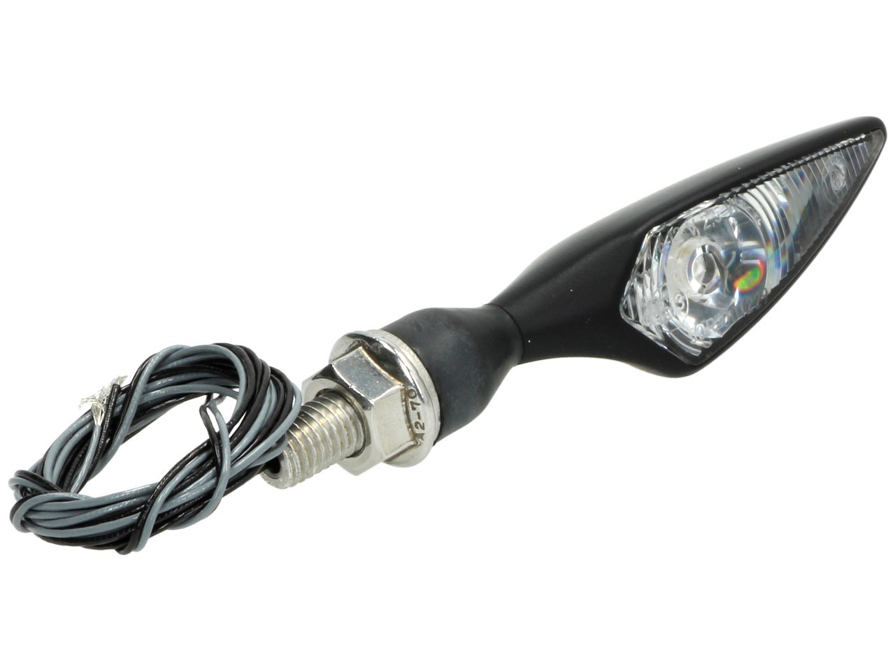 Indicador Kellermann, rombo, acero, LED, VL/HR, 12 V, negro satinado, M8x20, homologado E