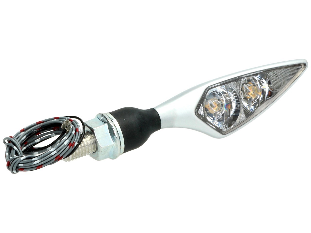 Indicador Kellermann, luz trasera y de freno, Rhombus DF, acero, LED, HR, 12 V, cromo mate, M8x20