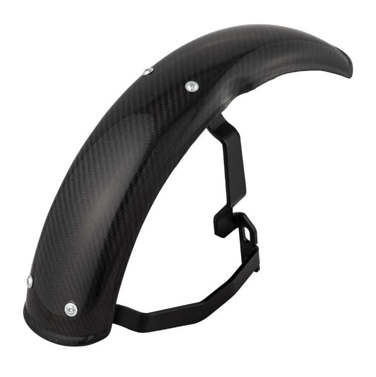 Guardabarros 2.0 Garelli EVO II para Vespa PX 80-200ccm, carbono transparente, soporte negro
