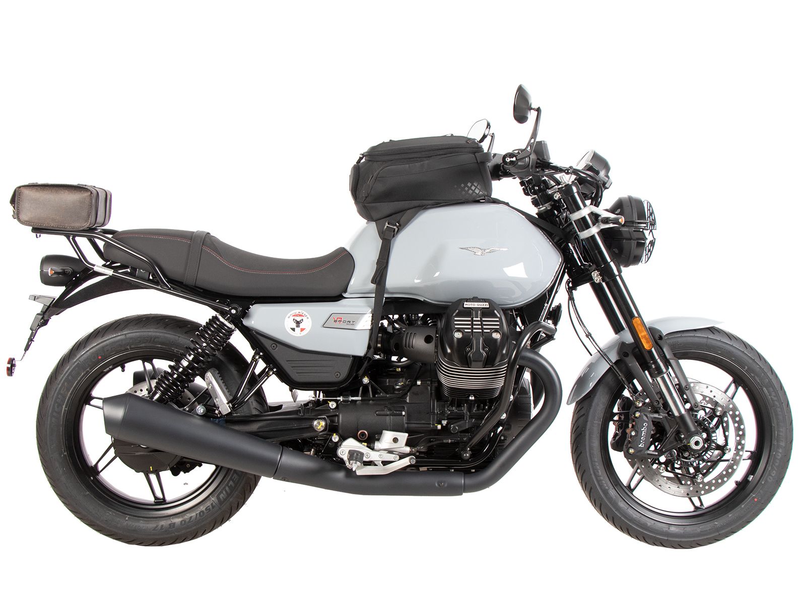 Portaequipajes tubular negro para Moto Guzzi V7 850 Sport (25-) Hepco & Becker