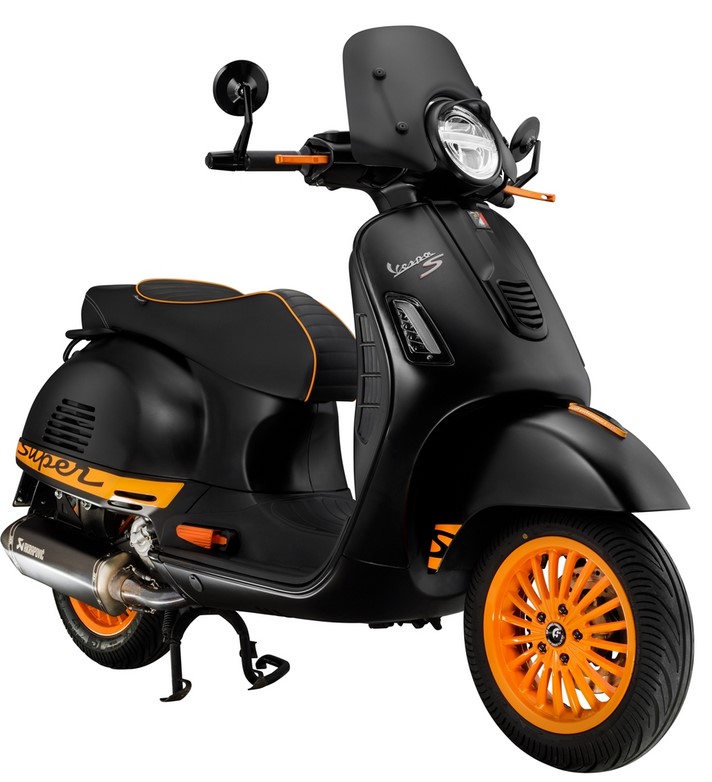 Juego de palanca deportiva de freno para Vespa, derecha e izquierda, naranja mate