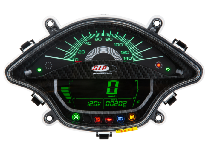 Cuentarrevoluciones/calendario para Vespa Primavera/Sprint 50-150cc 2T/4T AC, aspecto carbono
