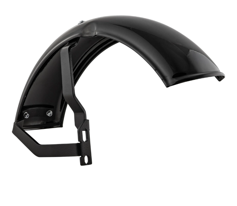 Guardabarros 2.0 Garelli para Vespa PX 80-200ccm, metal negro brillante, soporte negro