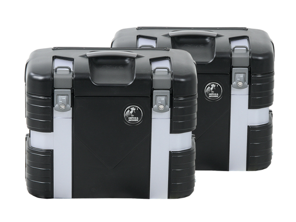Juego de maletas laterales Gobi Black Edition 37L incl. gancho para equipaje Original Hepco & Becker